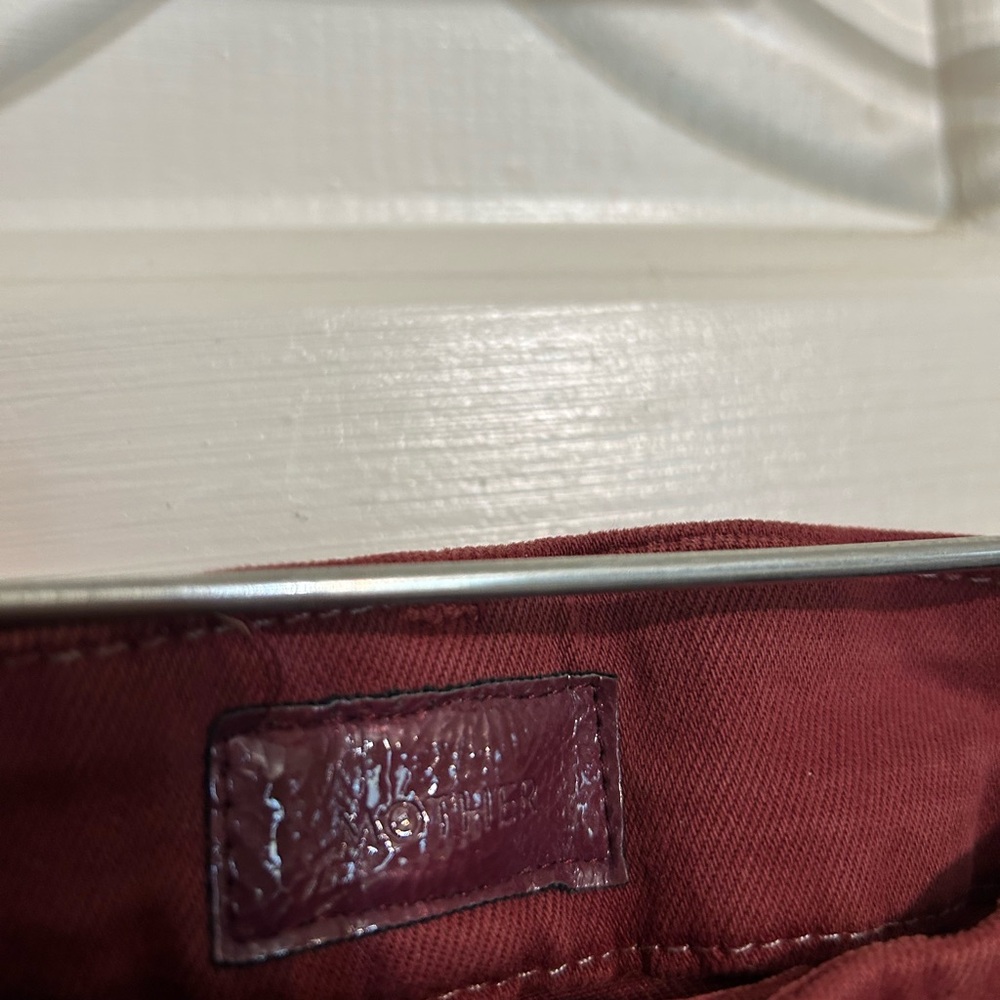 MOTHER Skinny Jeans in Rich Burgundy - Picture 3 of 5